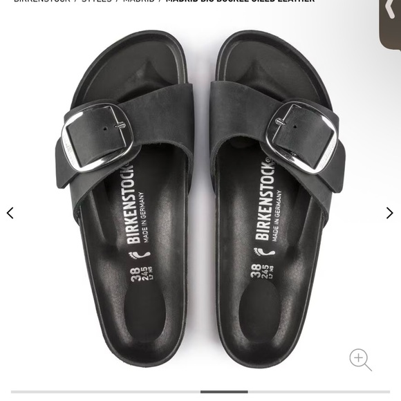 Birkenstock Madrid Big Buckle 39 (8) Black with silver buckle-NWT NO BOX - Picture 3 of 11